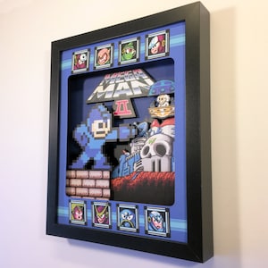 Mega Man 2 Shadow Box for Nintendo NES with layered 3D effect in the 8bit Style Hand made image 1