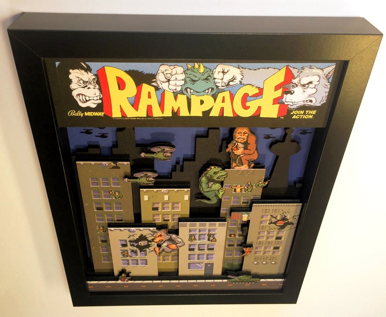 Rampage Arcade Game 3D Shadow Box image 3