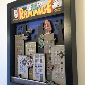 Rampage Arcade Game 3D Shadow Box image 2