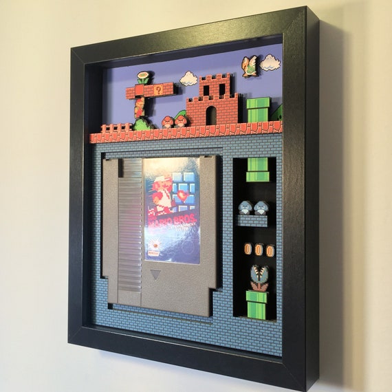 Super Mario Bros. Shadow Box Cartridge Holder 8"x10"