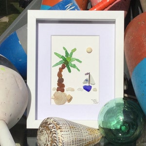 Maine Beach D\u00e9cor Wall Art Coastal D\u00e9cor Nautical Gift Lobster Shadowbox Art Framed Sea Glass Art Lobstah Nautical D\u00e9cor