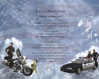 Police Officer's Prayer Personalized Print