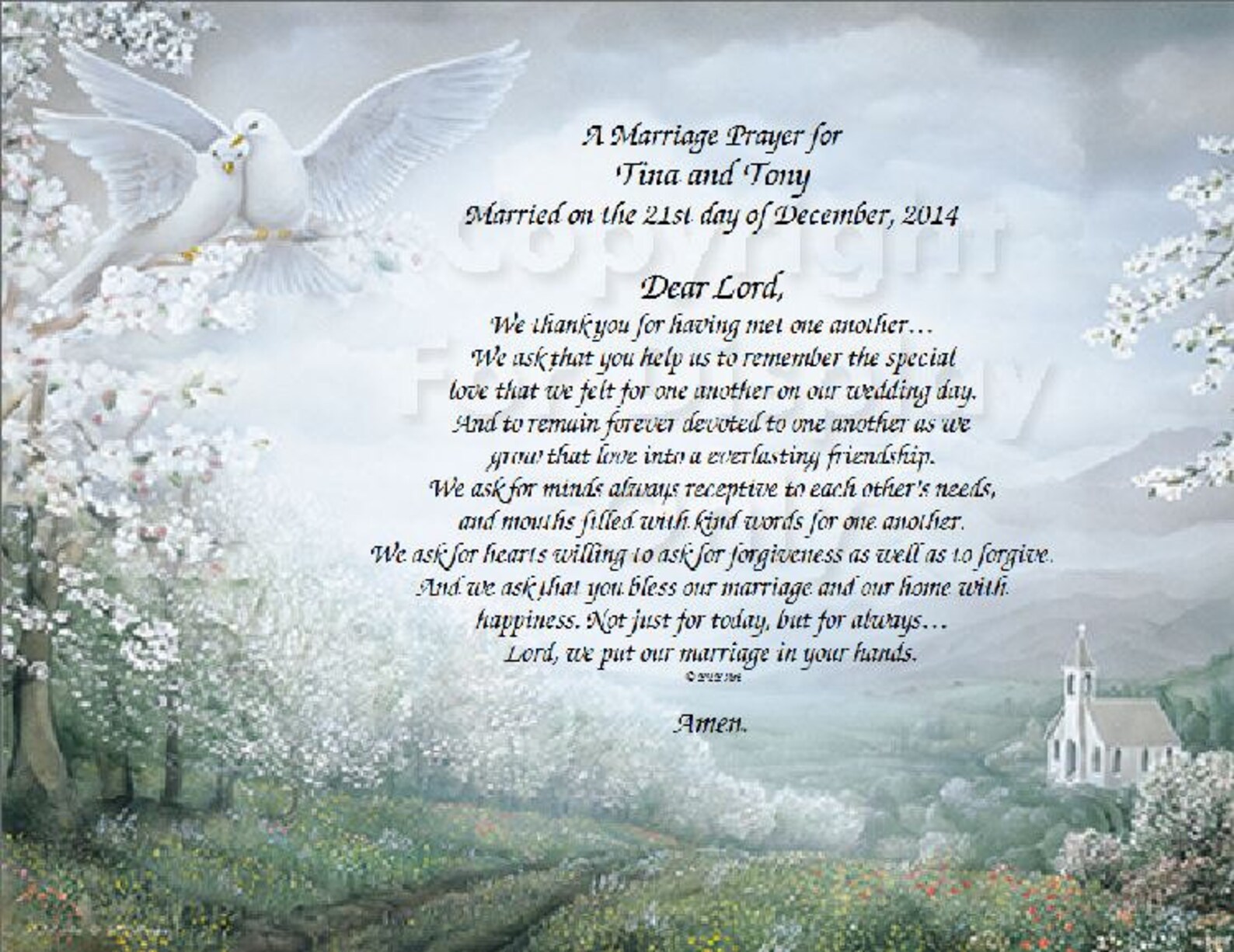 Personalized Wedding Prayer Print - Etsy