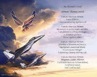 U.S. Air Force Airman's Creed Personalized Print