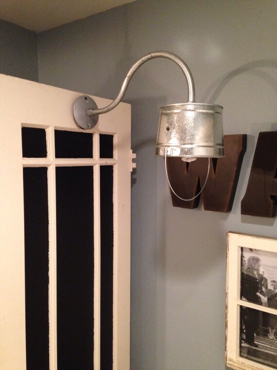 Items similar to Bucket, Light, Post, Lamp, Sconce, Barn, Vintage