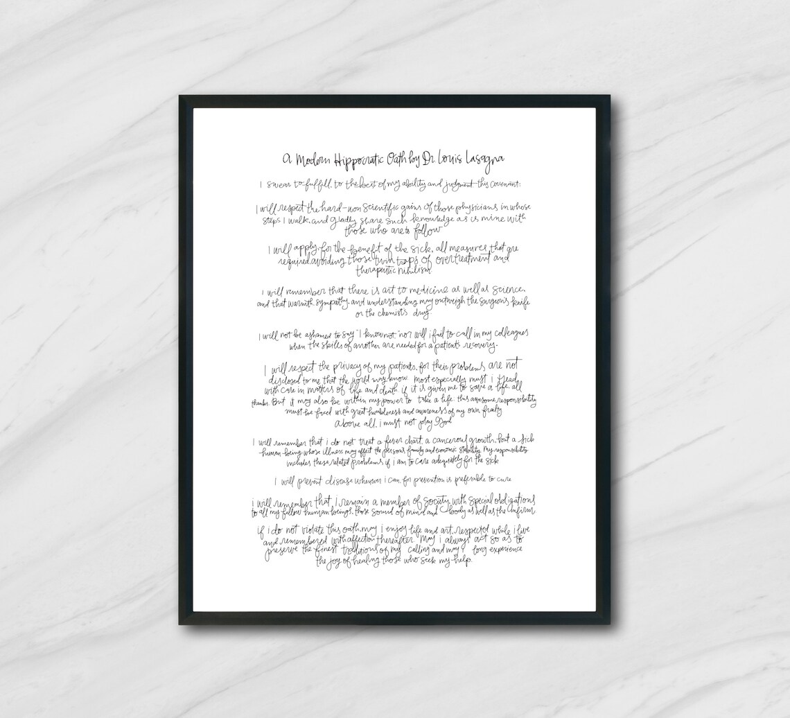 Hippocratic Oath Modern Instant Download / Printable - Etsy
