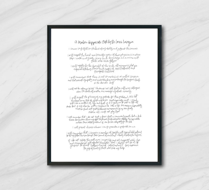 Hippocratic Oath Modern Instant Download Printable Etsy hippocratic-oath-modern-instant-download-printable-etsy