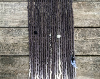 Great Plains Wolf Accent Set of Wool Dreadlocks