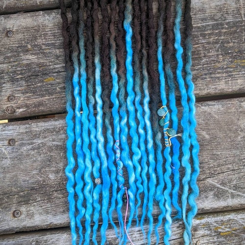 Indigo Goddess Accent Set of Wool Dreadlocks Etsy