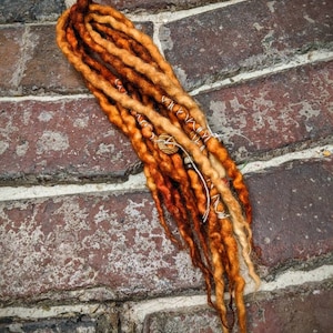 Copper Accent Set of Wool Dreadlocks