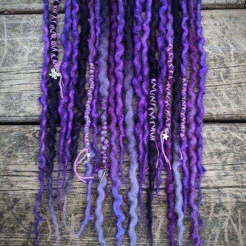 Indigo Goddess Accent Set of Wool Dreadlocks Etsy