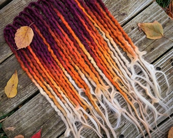 Harvest Moon Partial Set of Wool Dreadlocks