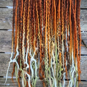 Auburn Sunshine and Sage Full Set of Wool Dreadlocks