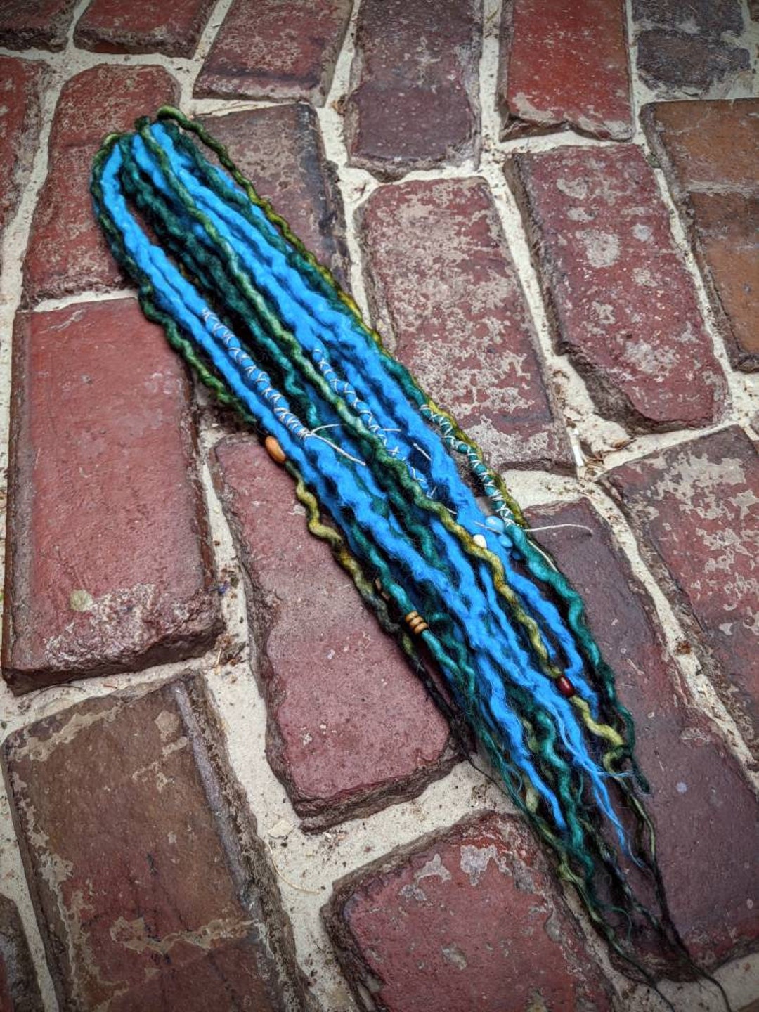 Aqua Mermaid Accent Set of Wool Dreadlocks - Etsy
