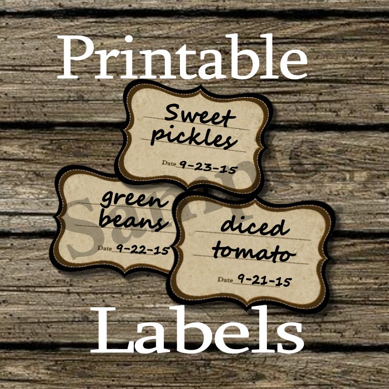 Primitive Tea Stain Plain Jar Labels Printable Download Label-Jars Labels-Pantry Label- Tags-Vintage Tag-PDF,JPEG & PNG Files,300 dpi.