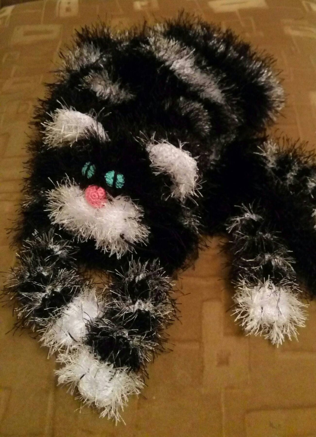 Tabby cat scarf funny Cat scarf soft scarf animal scarf knit Etsy