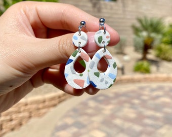 Terrazzo Style Polymer Clay Earrings