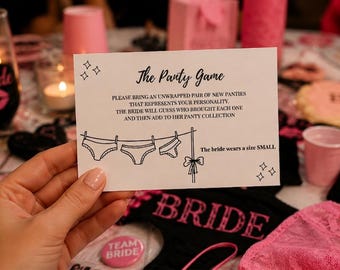 editable Panty Game bachelorette party ANY size