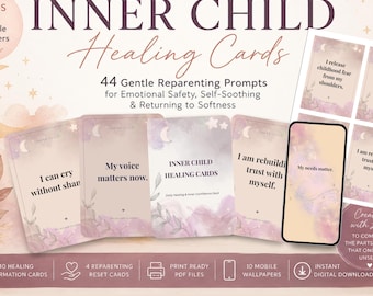 Inner Child Healing Cards, Reparenting Affirmation Printable Deck, Childhood Trauma Self Love Cards, Emotional Healing Digital Download