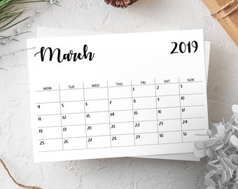 Printable calendar | Etsy