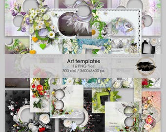 Modelli di album fotografici, pagine di album PNG (download digitale)