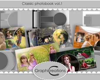Classic Photobook Templates, PSD Album Pages (Digital Download)