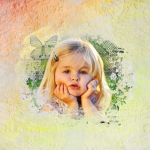 Art template with photo mask vol.26, scrapbook album page, clipping mask, photo album photo book photoshop template, digital album template