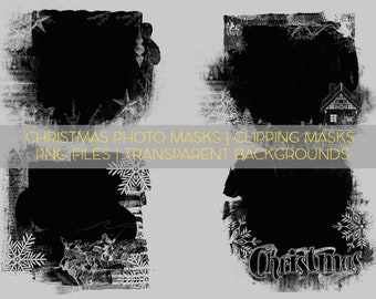 Christmas Photoshop Clipping Masks, Photographer Tools, Digital Photo Masks, Photo Clipping Masks, Scrapbooking tools, Photo Books masks