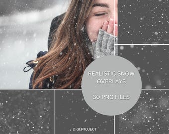 Realistic snow overlays, digital overlays, winter overlays, Christmas overlays, photography overlays, falling snow effect, special effect