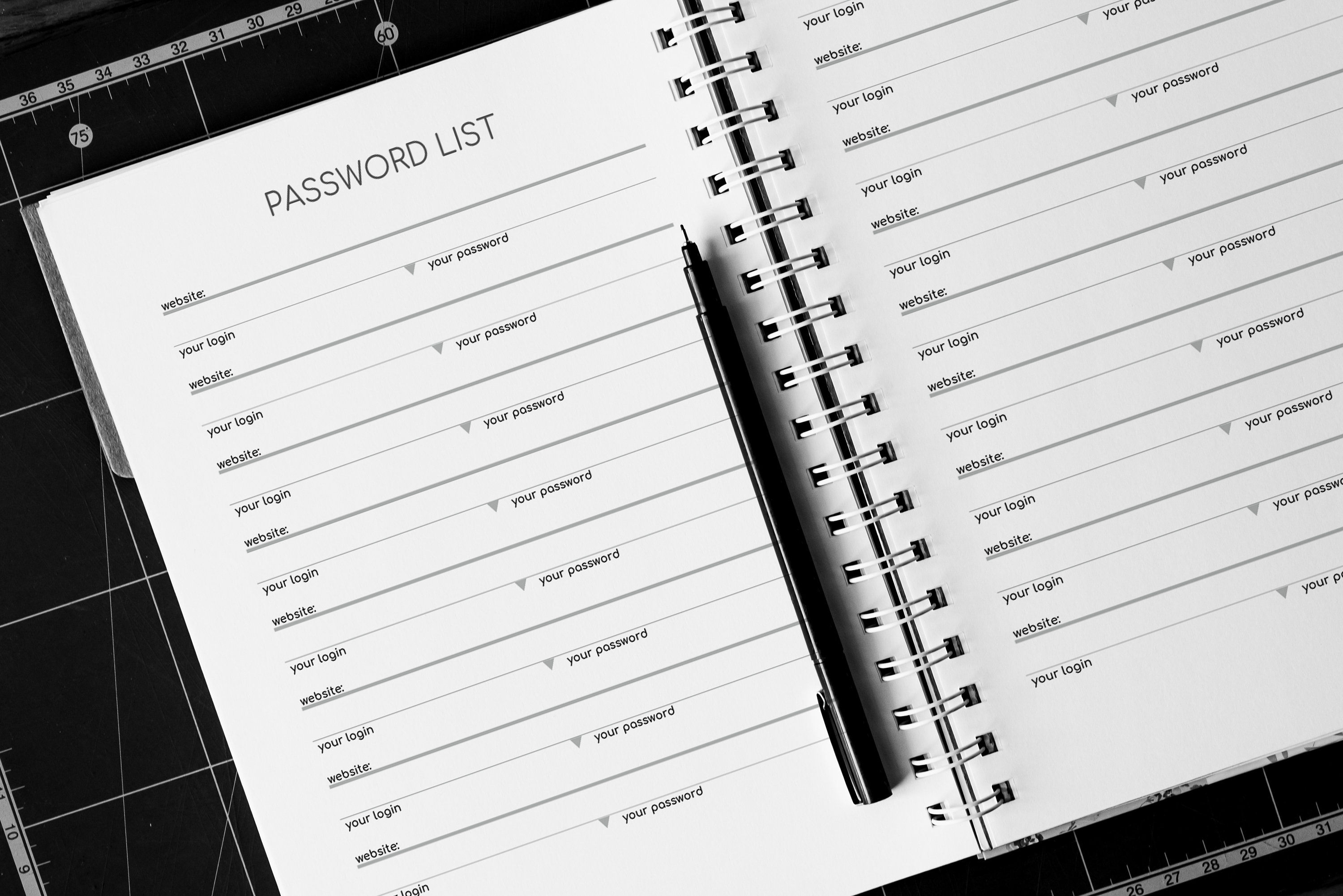 Password List Tracker Insert Planner Page Website Login Etsy