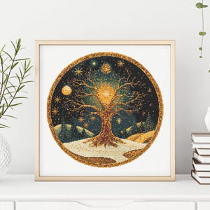 Tree of life cross stitch pattern, boho cross stitch pattern, tree cross stitch pattern, nature cross stitch pattern, pdf xstitch chart