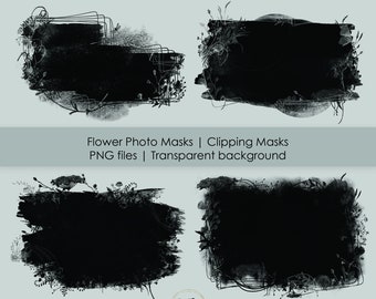 Watercolor Photo Masks, Digital Clipping Masks (PNG)