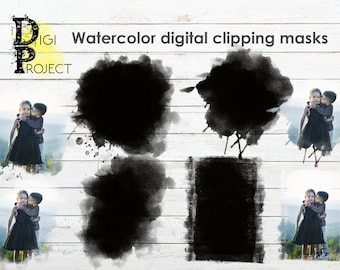 Watercolor digital clipping photoshop masks, clipping mask, digital masks, photographer tools, png, watercolor