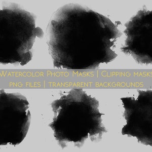 WATERCOLOR PHOTO MASKS part 1, photoshop masks, clipping mask, digital masks, photographer tools, png, watercolor