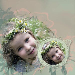 Art template with photo mask, scrapbook album page, clipping mask, photo album photo book photoshop template, ready for use