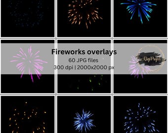 Fireworks overlays, digital overlays, winter overlays, Christmas overlays, New Year overlays, photography overlays, firework effect