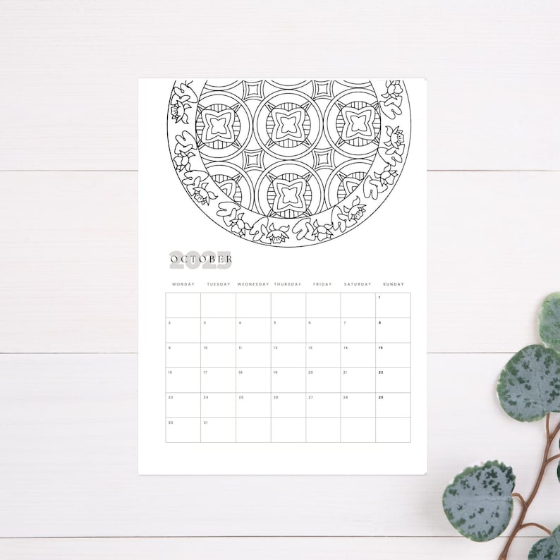Mandala Kalender 2023 Ausmalbilder Ausdruckbarer Kalender - Etsy.de