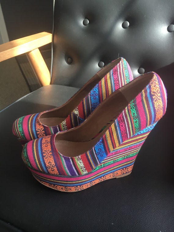 steve madden colorful wedges