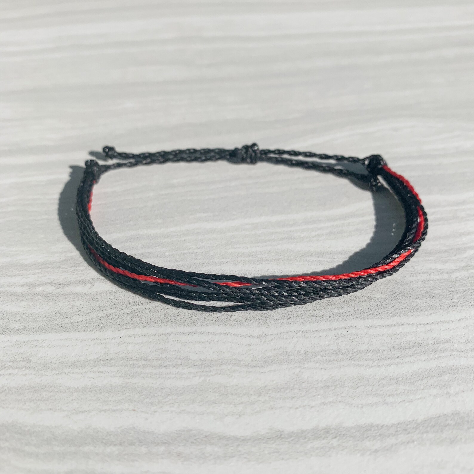 Thin Red Line Waterproof Adjustable Bracelet Etsy