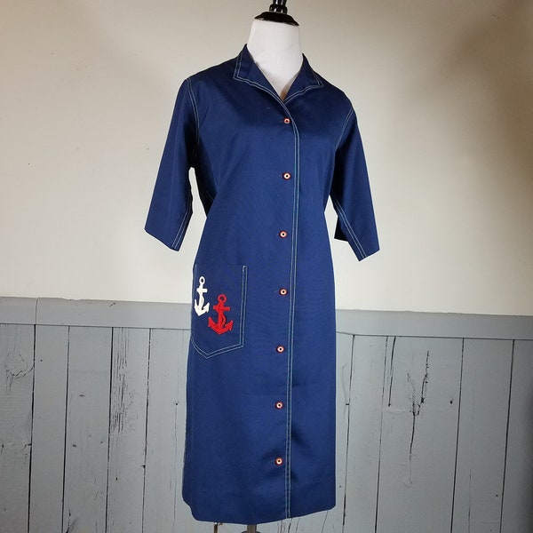 Vintage sheath dress Sailor anchor roadrunner novis denne novelty pinup rockabilly