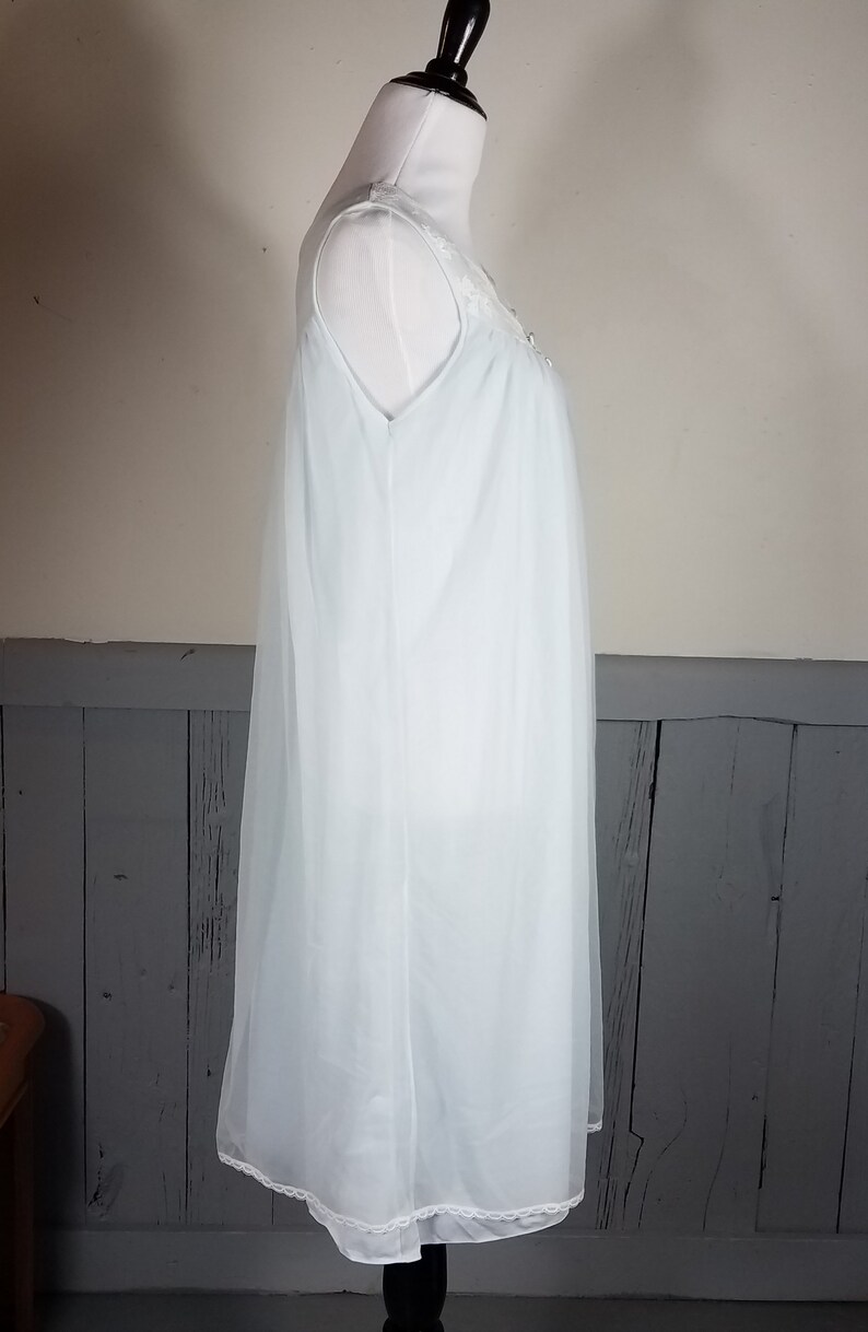 Vintage 2 layer nylon nightgown size medium sheer overlay soft | Etsy