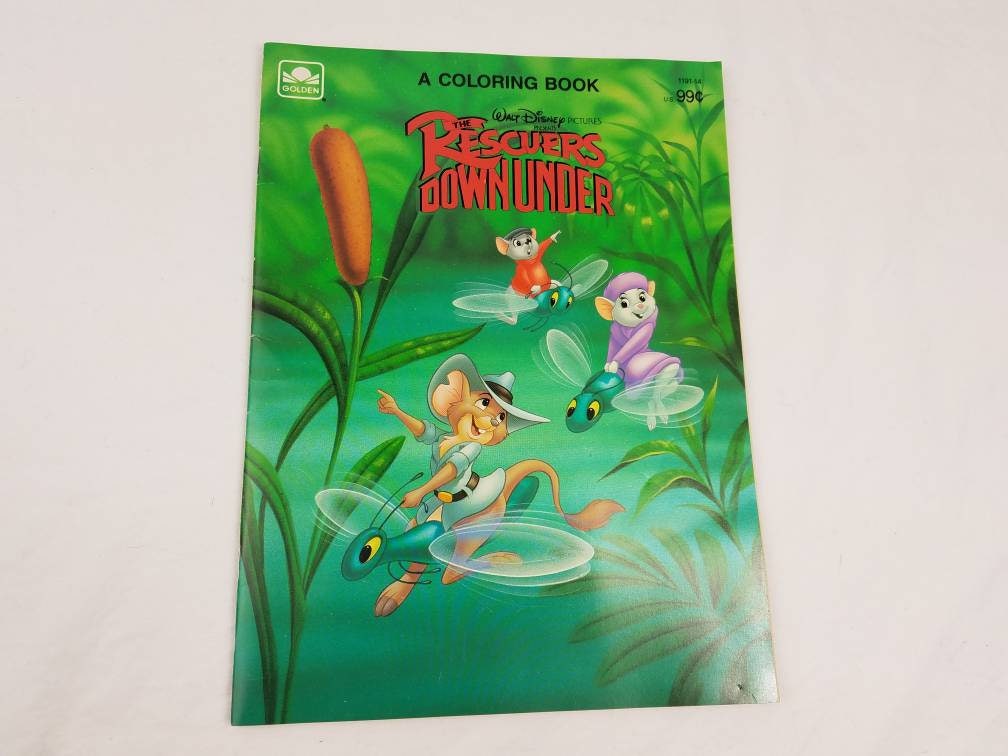 Download vintage Disney Rescuers Down Under coloring book 1990 Golden