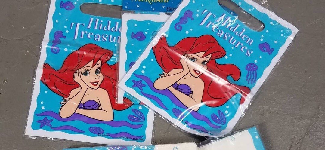 Vintage Disney's the Little Mermaid Birthday Party Treat Loot Bags NOS ...