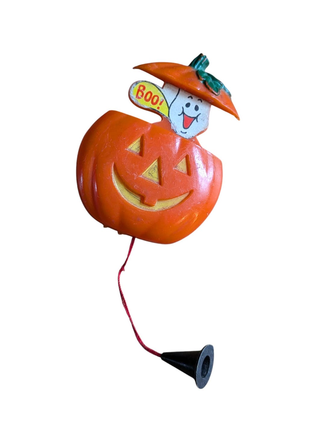 Vintage Halloween Pin Pull String Jack O Lantern Pop up Ghost Pumpkin ...