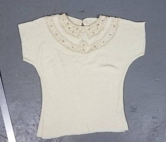 Vintage 1940s 50s Rosanna top 100% wool knitted sp