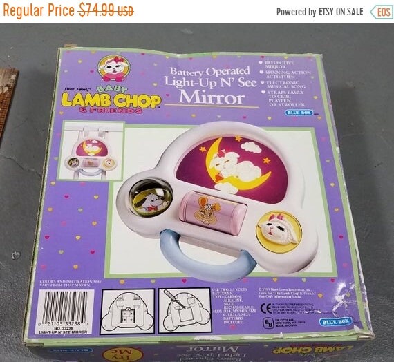 Sale Vintage Baby Lambchop Light Up N See Mirror Crib Toy Etsy