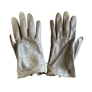 Vtg 60’s Grandoe Elegant Luxury Soapable Leather Ladies Gloves Size 6.5