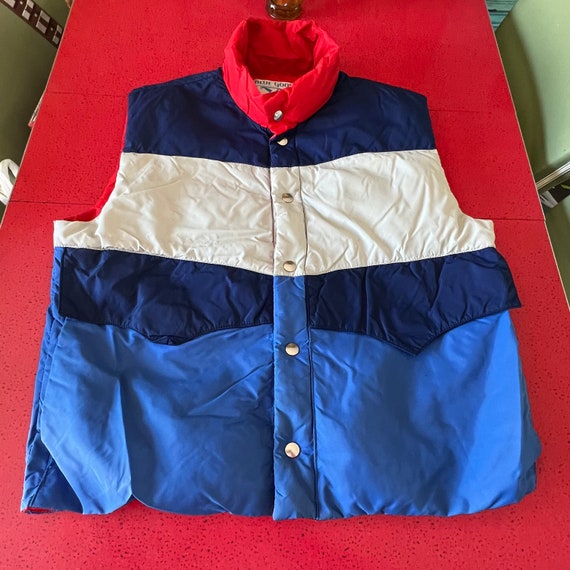 Vtg 70s 80s Down Vest Blue Goose by Sportscaster Sz. L Etsy UK