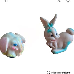 vintage rubber squeak toy Lot sun rubber dreamland rabbit sanitoy elephant