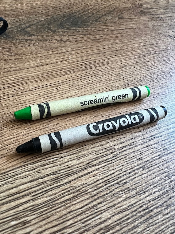 Vintage Crayola Crayons Screamin Green & Black Binney Smith - Etsy